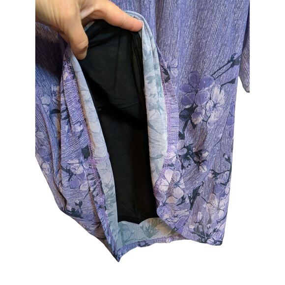 Women's Size L Purple Lined Floral Butterfly Sleeve Pullover Ninedaily Blouse - Picture 6 of 7